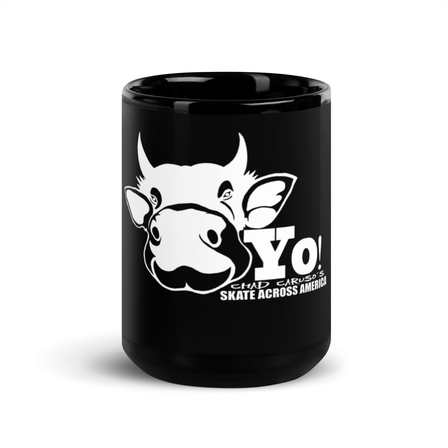 "Yo!" Cow Skate Across America Black Coffee Mug