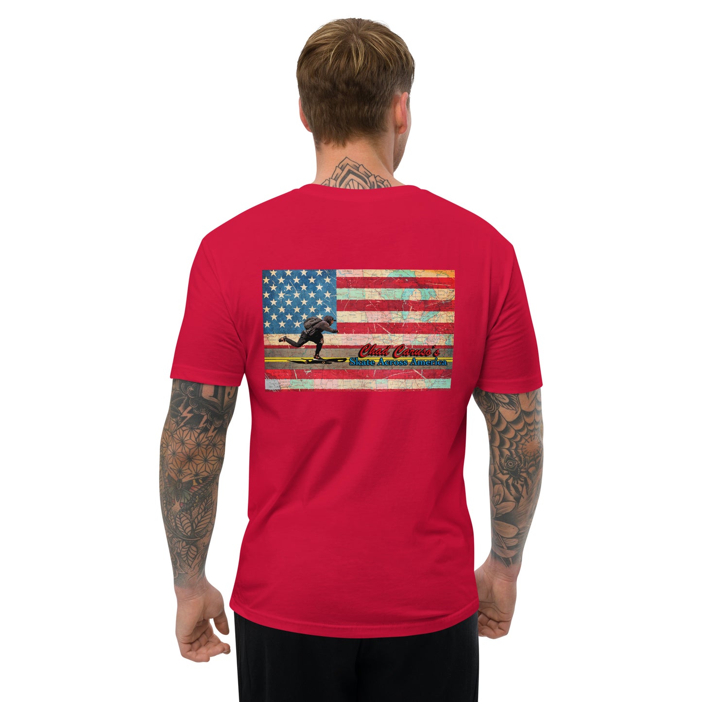 Chad Caruso's Skate Across America Short Sleeve T-shirt